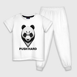 Пижама хлопковая детская Push hard, цвет: белый