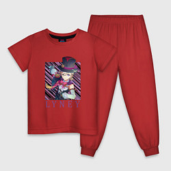 Пижама хлопковая детская Лини маг-иллюзионист, цвет: красный
