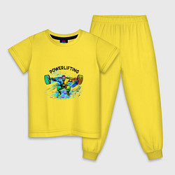 Пижама хлопковая детская Культурист, цвет: желтый