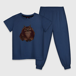 Пижама хлопковая детская Детеныш Медвесыча, цвет: тёмно-синий