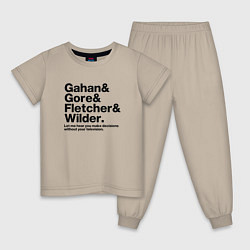 Пижама хлопковая детская Depeche Mode - GGFW band, цвет: миндальный