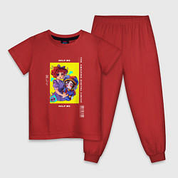 Пижама хлопковая детская Помни Рагата и Джакс Удивительный цифровой цирк, цвет: красный