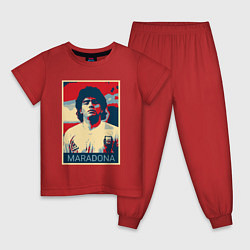 Пижама хлопковая детская Мистер Марадона, цвет: красный