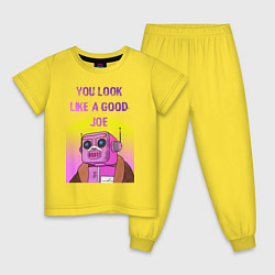Пижама хлопковая детская Винтажный робот Кей, цвет: желтый