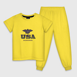 Пижама хлопковая детская USA Oldschool, цвет: желтый