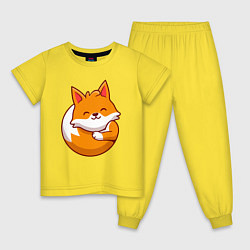 Пижама хлопковая детская Orange fox, цвет: желтый