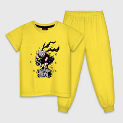 Пижама хлопковая детская Гароу антигерой, цвет: желтый