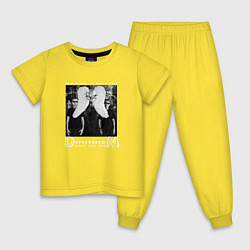 Пижама хлопковая детская Depeche Mode - MM world tour, цвет: желтый
