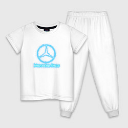 Пижама хлопковая детская Mercedes-benz blue, цвет: белый