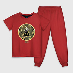 Пижама хлопковая детская EOS крипто символ, цвет: красный