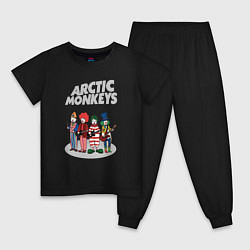 Пижама хлопковая детская Arctic Monkeys clowns, цвет: черный