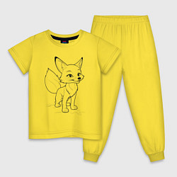 Пижама хлопковая детская Добрый лисенок, цвет: желтый