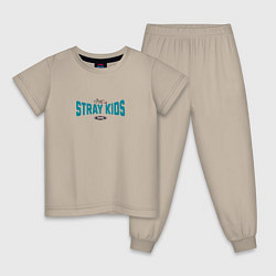Пижама хлопковая детская Stray Kids legendary, цвет: миндальный