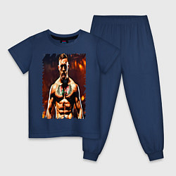 Пижама хлопковая детская Конор Макгрегор боец UFC, цвет: тёмно-синий