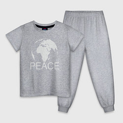 Пижама хлопковая детская World peace, цвет: меланж