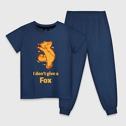Пижама хлопковая детская I dont give a fox, цвет: тёмно-синий