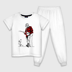 Пижама хлопковая детская Курт Кобейн Нирвана свитер, цвет: белый