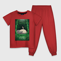 Пижама хлопковая детская Мэй и Тоторо, цвет: красный
