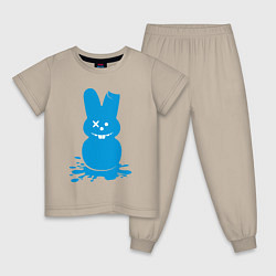 Пижама хлопковая детская Blue bunny, цвет: миндальный