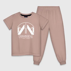 Пижама хлопковая детская Drawbridge logo death stranding 2, цвет: пыльно-розовый