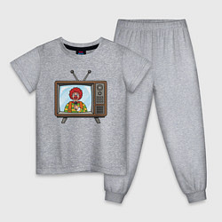 Пижама хлопковая детская Клоунское телевидение, цвет: меланж