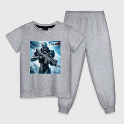 Пижама хлопковая детская Mass Effect - N7 ai art, цвет: меланж
