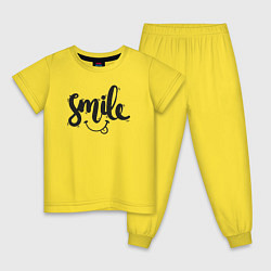 Пижама хлопковая детская Funny smile, цвет: желтый