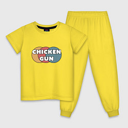 Пижама хлопковая детская Chicken gun круги, цвет: желтый