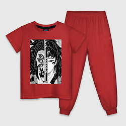 Пижама хлопковая детская Клинок рассекающий демонов Ериичи Цугикуни Кокушиб, цвет: красный