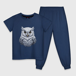 Пижама хлопковая детская Полярная сова, цвет: тёмно-синий