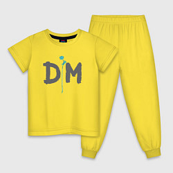Пижама хлопковая детская Depeche Mode - Violator tour, цвет: желтый