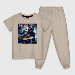 Детская пижама Чёрный котяра - панк гитарист