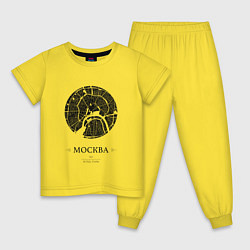 Пижама хлопковая детская Меридианы - Москва, цвет: желтый