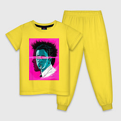 Пижама хлопковая детская Fight club pink poster, цвет: желтый