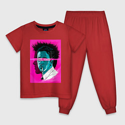 Пижама хлопковая детская Fight club pink poster, цвет: красный