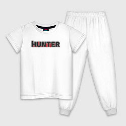 Пижама хлопковая детская Hunter, цвет: белый