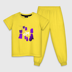 Пижама хлопковая детская Depeche Mode - devotional world tour, цвет: желтый