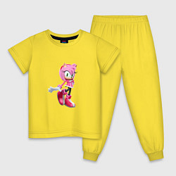 Пижама хлопковая детская Эми роуз соник, цвет: желтый