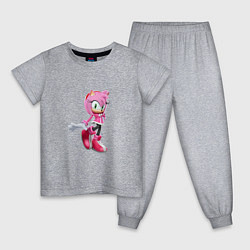 Пижама хлопковая детская Эми роуз соник, цвет: меланж