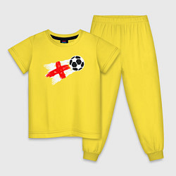 Пижама хлопковая детская Футбол Англии, цвет: желтый