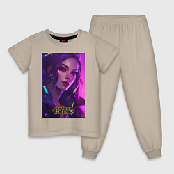 Пижама хлопковая детская League of Legends Kaisa Kda, цвет: миндальный