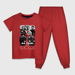 Пижама хлопковая детская Depeche Mode - Collage mode, цвет: красный