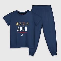 Пижама хлопковая детская Апекс легенд - все герои, цвет: тёмно-синий