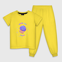 Пижама хлопковая детская Принцесса Арина, цвет: желтый