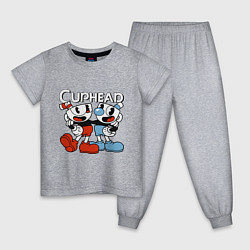 Пижама хлопковая детская Cuphead and Mugman, цвет: меланж
