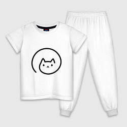 Пижама хлопковая детская Кошака, цвет: белый