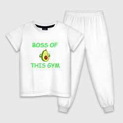 Пижама хлопковая детская Avokado boss, цвет: белый