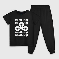 Пижама хлопковая детская Cloud9 - in logo, цвет: черный