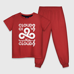 Пижама хлопковая детская Cloud9 - in logo, цвет: красный