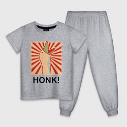 Пижама хлопковая детская Гусь honk, цвет: меланж